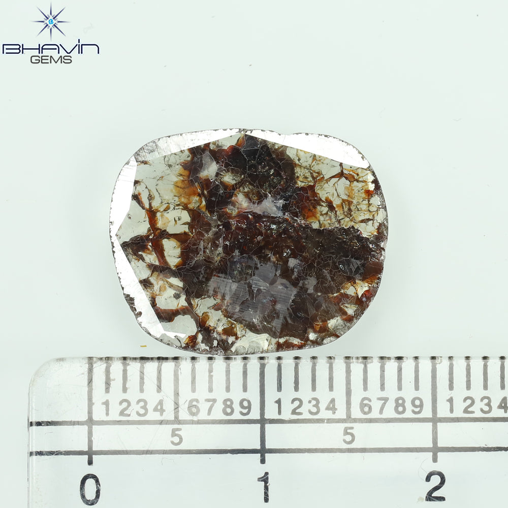 3.54 CT Slice Shape Natural Loose Diamond Brown Color I3 Clarity (16.30 MM)