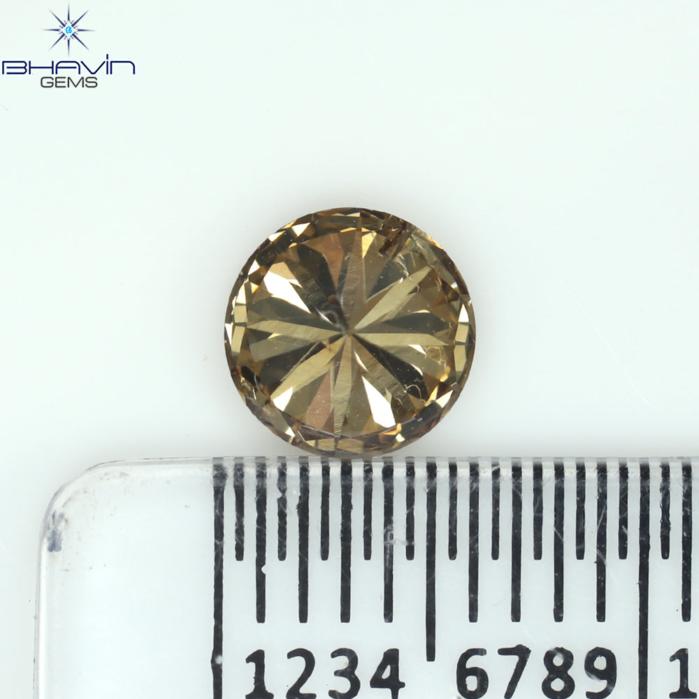 0.85 CT Round Shape Natural Diamond Brown Color SI1 Clarity (5.90 MM)