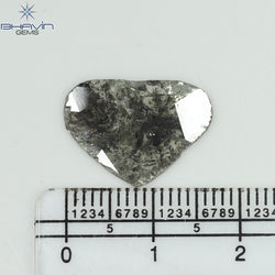 3.50 CT Heart Slice Shape Natural Diamond Salt And Pepper Color I3 Clarity (14.31 MM)