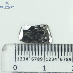 0.95 CT Slice Shape Natural Diamond Salt And Pepper Color I3 Clarity (11.56 MM)