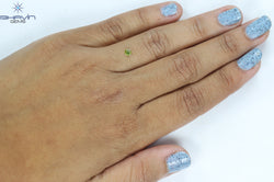 0.14 CT Round Shape Natural Diamond Green Yellow Color SI2 Clarity (3.35 MM)