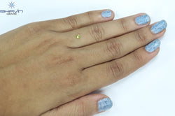 0.12 CT Round Shape Natural Diamond Green Yellow Color VS2 Clarity (3.19 MM)