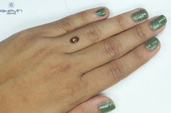 0.90 CT Oval Shape Natural Diamond Enhanced Brown Pink Color I1 Clarity (7.07 MM)