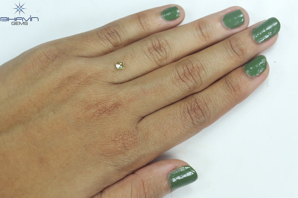 0.32 CT Cushion Shape Natural Diamond Yellow Color VS1 Clarity (3.80 MM)