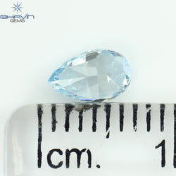 0.44 CT Pear Shape Natural Diamond Blue Color VS1 Clarity (6.33 MM)