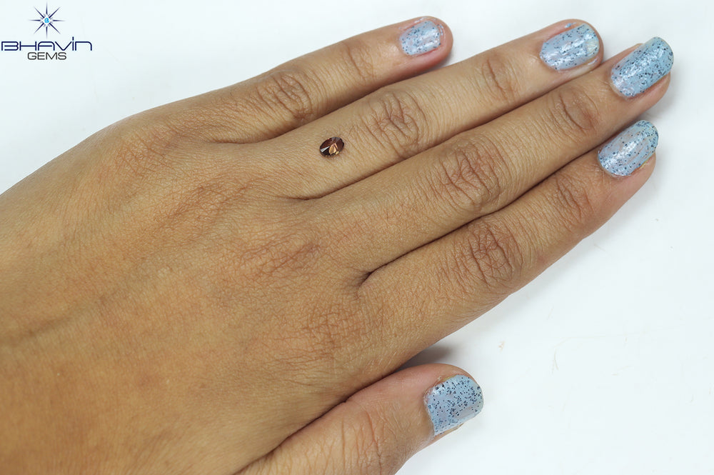 0.41 CT Oval Shape Natural Diamond Enhanced Pink Color VS2 Clarity (5.28 MM)