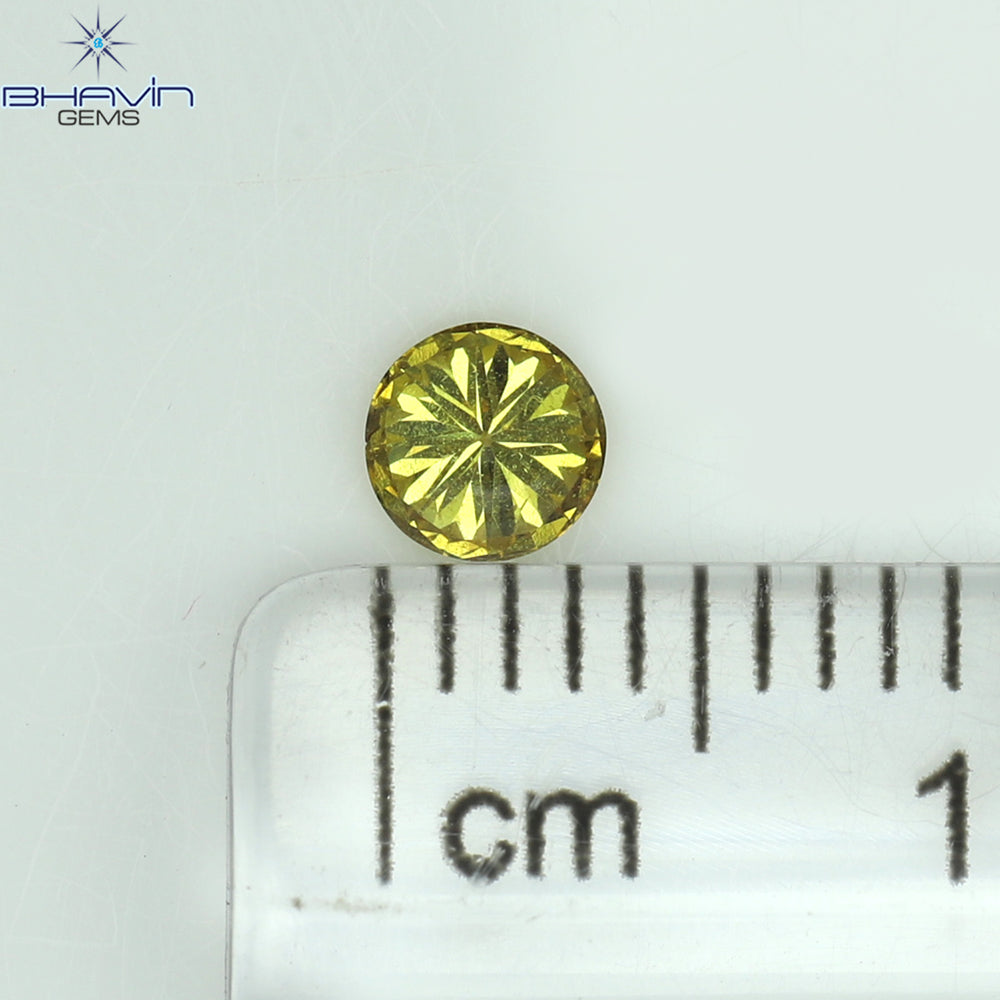 0.21 CT Round Shape Natural Diamond Orange Color SI2 Clarity (3.80 MM)
