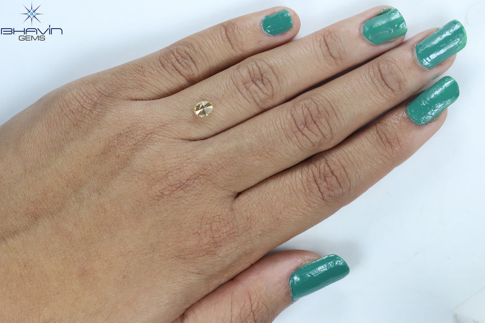 0.51 CT Oval Shape Natural Diamond Orange Yellow Color I1 Clarity (5.64 MM)