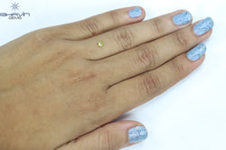 0.15 CT Round Shape Natural Diamond Green Yellow Color SI1 Clarity (3.44 MM)