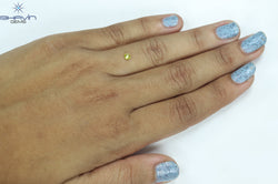 0.13 CT Round Shape Natural Diamond Green Yellow Color SI2 Clarity (3.24 MM)