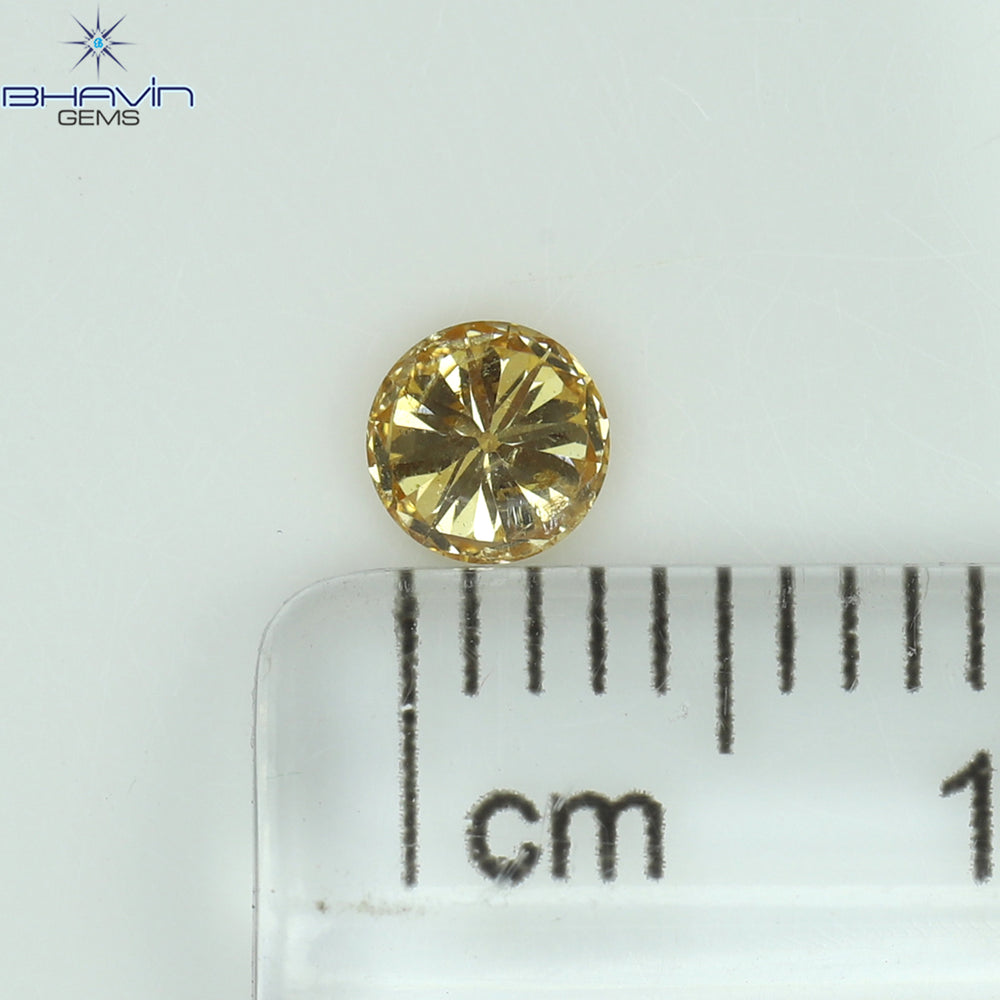 0.23 CT Round Shape Natural Diamond Orange Color VS2 Clarity (0.23 MM)