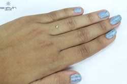 0.12 CT Round Shape Natural Diamond Green Yellow Color SI1 Clarity (3.27 MM)