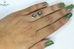 2.35 CT/2 Pcs Kite Diamond Natural Loose Diamond Salt And Pepper Color I3 Clarity (11.38 MM)