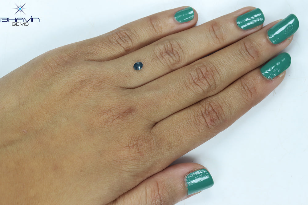 0.33 CT Oval Shape Natural Diamond Blue Color I3 Clarity (4.41 MM)
