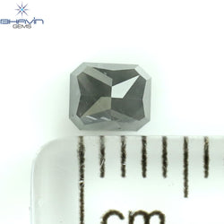 0.35 CT Radiant Shape Natural Diamond Gray Color I3 Clarity (4.00 MM)