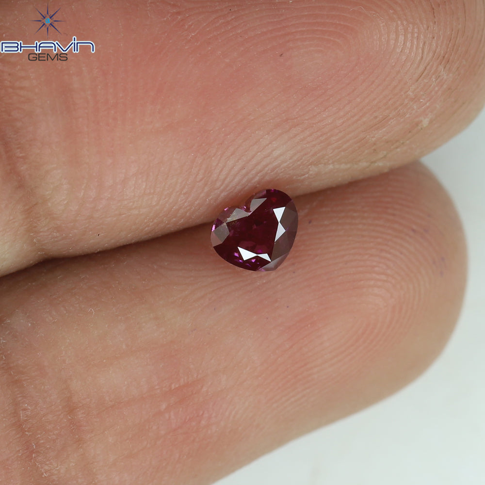 0.31 CT Heart Shape Pink Color Natural Loose Diamond SI1 Clarity (4.20 MM)