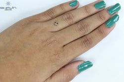 0.51 CT Cuhion Shape Natural Diamond Green Yellow (Chameleon) Color SI2 Clarity (4.43 MM)