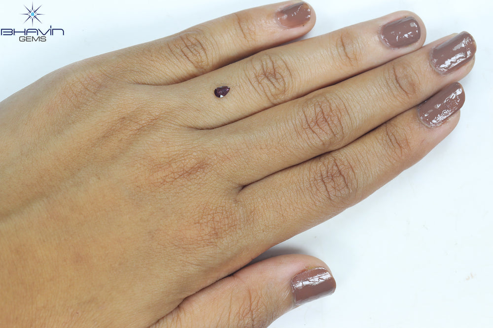 0.16 CT Pear Shape Natural Diamond Pink Color I1 Clarity (4.67 MM)