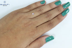 0.24 CT Oval Shape Natural Diamond Pink Color I3 Clarity (4.33 MM)