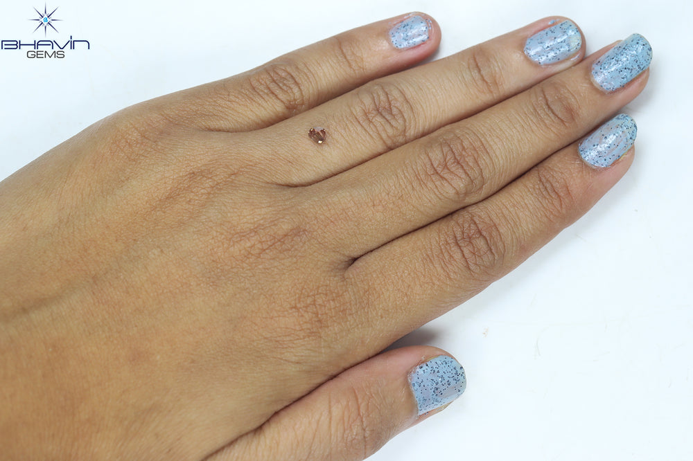 0.27 CT Heart Shape Natural Diamond Enhanced Pink Color I1 Clarity (3.99 MM)