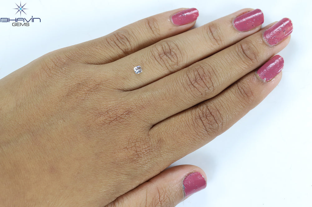 0.23 CT クッション シェイプ 天然ダイヤモンド グリーンがかったブルー カラー VS2 クラリティ (3.30 MM)