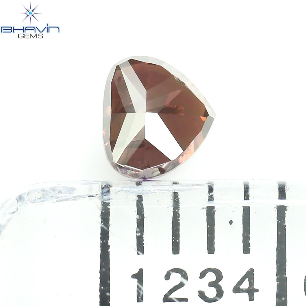 0.22 CT, Heart Diamond, Pink Color,  Heart Cut, Clarity I1