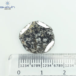 2.98 CT Slice Shape Natural Diamond Salt And Pepper Color I3 Clarity (16.00 MM)