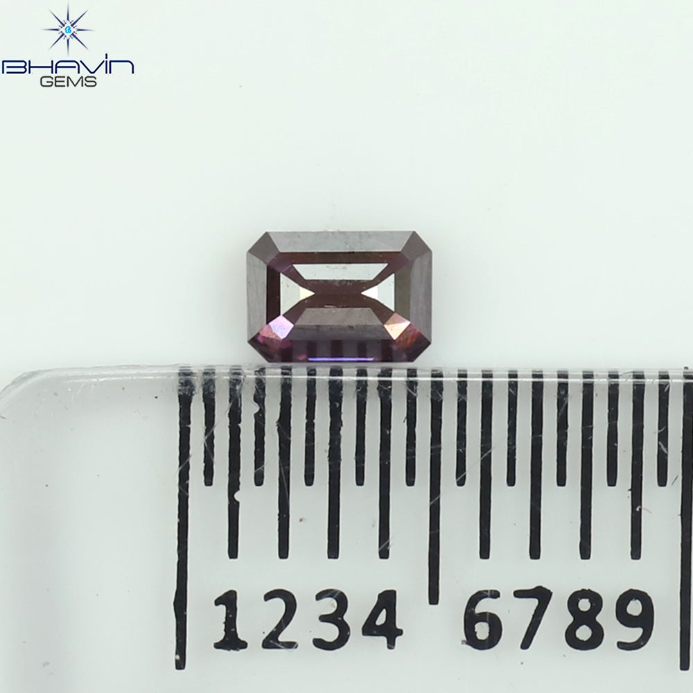 0.15 CT Emerald Shape Natural Diamond Pink Color SI1 Clarity (3.67 MM)