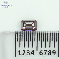 0.15 CT Emerald Shape Natural Diamond Pink Color SI1 Clarity (3.67 MM)