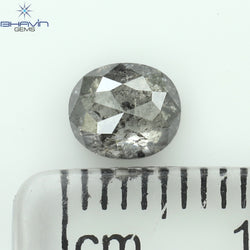 0.76 CT Oval Shape Natural Diamond Salt And Pepper Color I3 Clarity (5.72 MM)