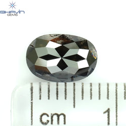 1.56 CT Oval Shape Natural Diamond Salt And Papper Color I3 Clarity (8.46 MM)