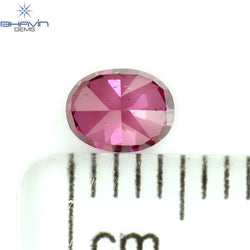 0.39 CT Oval Shape Natural Diamond Enhanced Pink Color VS2 Clarity (4.90 MM)