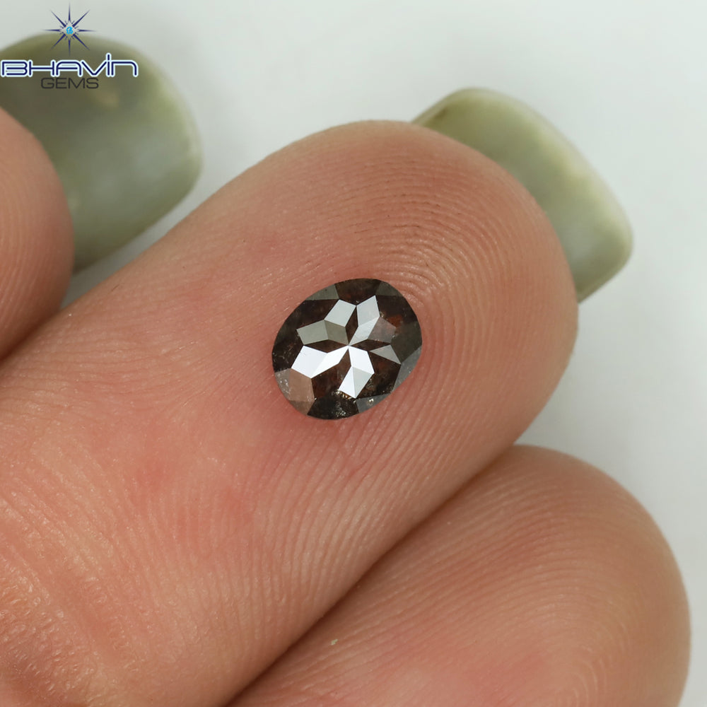 0.39 CT Oval Shape Natural Diamond Salt And Pepper Color I3 Clarity (5.20 MM)