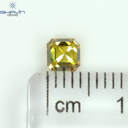 0.45 CT Asscher Shape Natural Diamond Orange Color SI1 Clarity (4.08 MM)