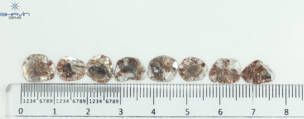 5.25 CT/8 Pcs Slice Shape Natural Loose Diamond Brown Color I3 Clarity (10.06 MM)