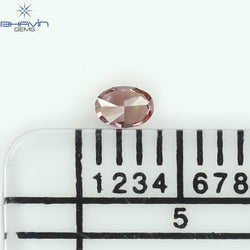 0.07 CT Oval Shape Natural Diamond Pink Color VS1 Clarity (2.92 MM)