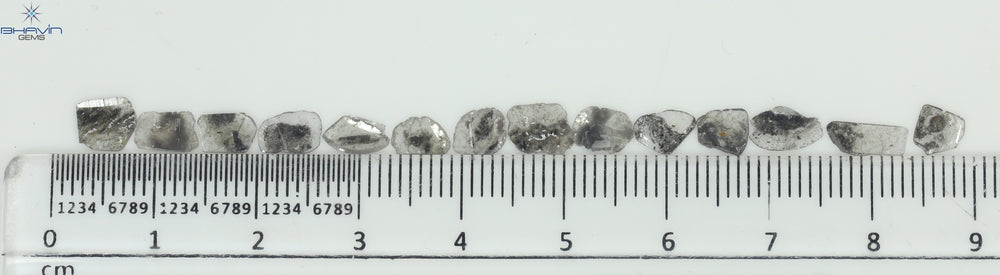 2.60 CT/14 Pcs Slice Shape Natural Diamond Salt And Pepper Color I3 Clarity (7.98 MM)