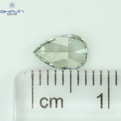 0.75 CT Pear Shape Natural Diamond Bluish Green Color VS2 Clarity (7.30 MM)