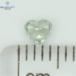 0.22 CT Heart Shape Natural Diamond Bluish Green Color VS2 Clarity (3.60 MM)