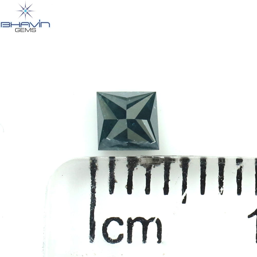 0.30 CT Princess Shape Natural Diamond Blue Color I3 Clarity (3.40 MM )