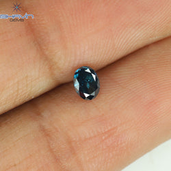 0.24 CT オーバル シェイプ ナチュラル ダイヤモンド ブルー カラー VS2 クラリティ (4.29 MM)