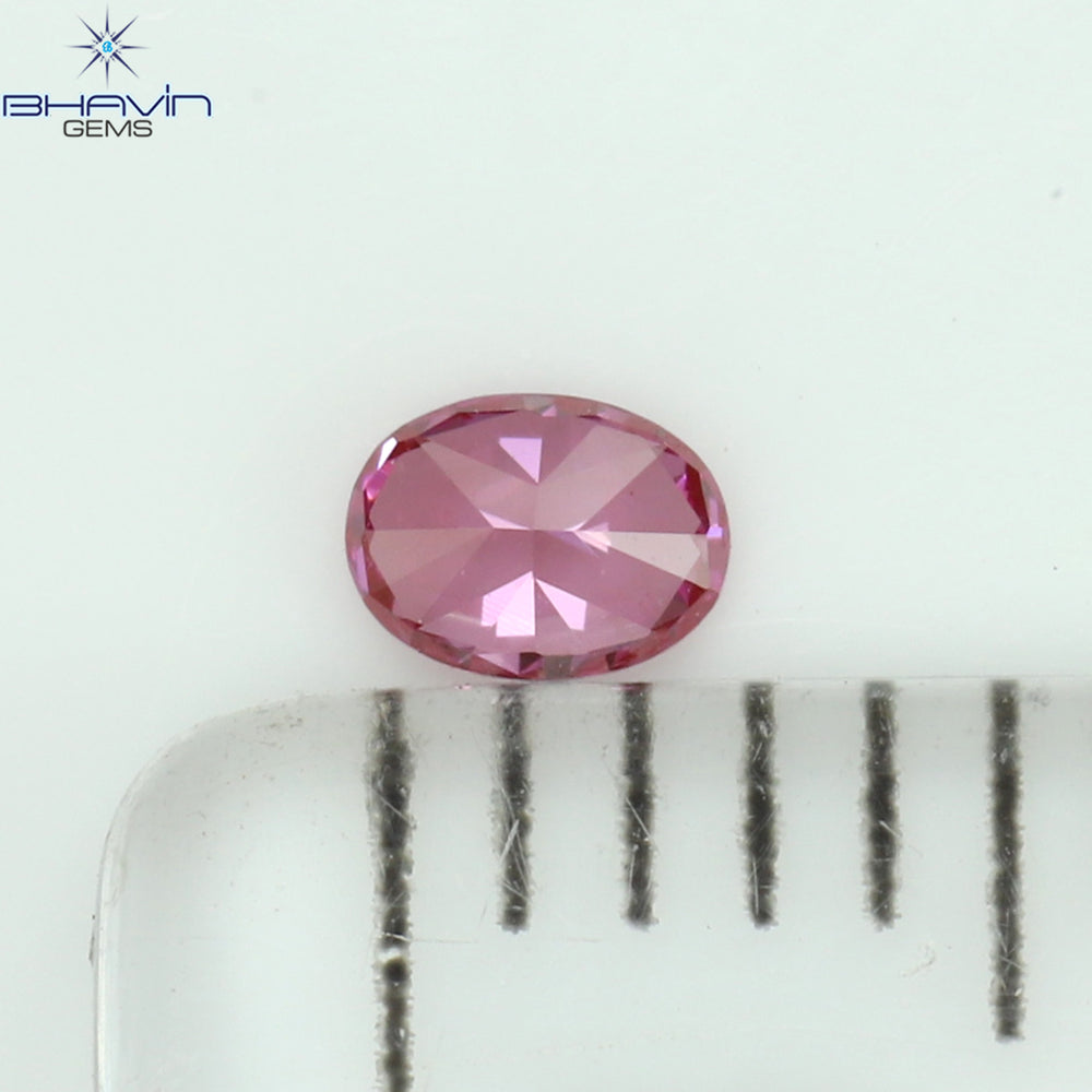 0.08 CT Oval Shape Natural Diamond Pink Color VS1 Clarity (3.16 MM)
