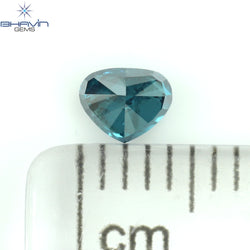 0.27 CT Heart Shape Natural Diamond Enhanced Blue Color I3 Clarity (4.15 MM)