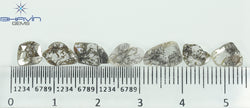 2.23 CT/7 Pcs Slice Shape Natural Diamond Salt And Pepper Color I3 Clarity (9.06 MM)