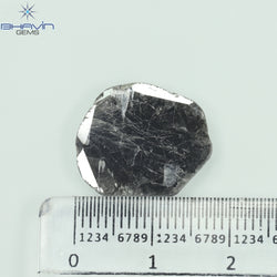 5.70 CT Slice Shape Natural Diamond Salt And Pepper Color I3 Clarity (17.50 MM)