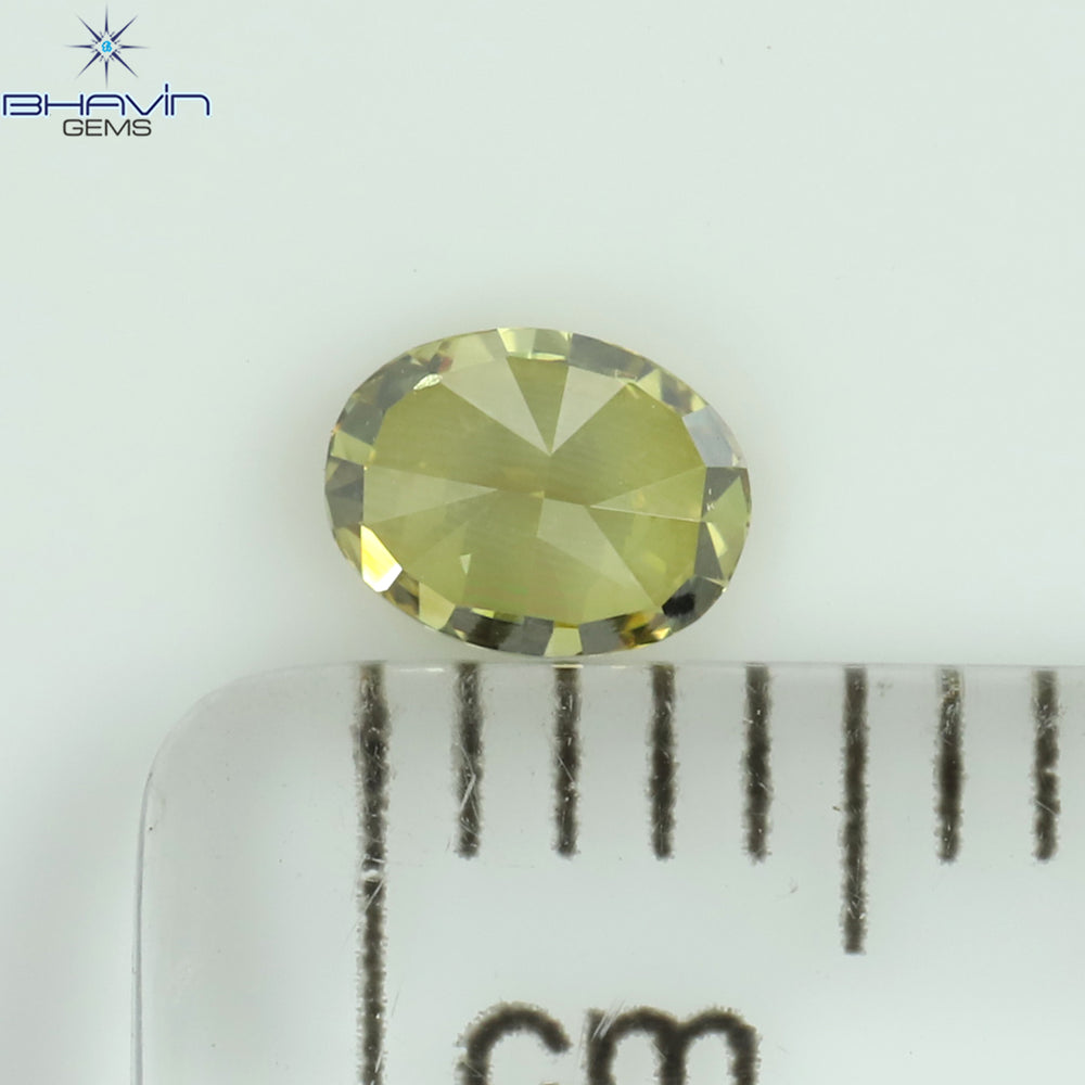 0.30 CT Oval Shape Natural Diamond Green Color VS1 Clarity (4.47 MM)