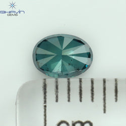 0.35 CT Oval Shape Natural Diamond Blue Color SI2 Clarity (5.10 MM)