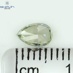 0.53 CT Pear Shape Natural Diamond Green Color VS2 Clarity (6.41 MM)