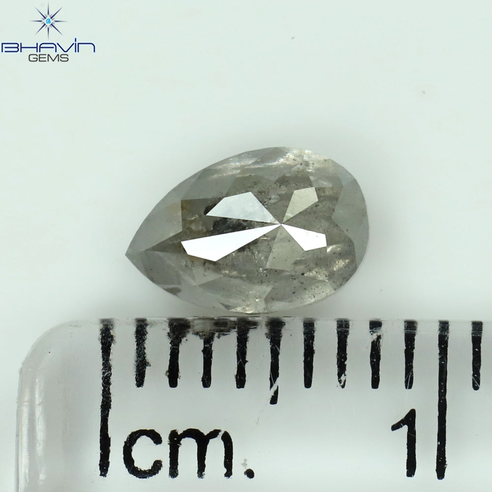 1.13 CT Pear Shape Natural Loose Diamond Salt And Pepper Color I3 Clarity (7.34 MM)