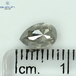 1.13 CT Pear Shape Natural Loose Diamond Salt And Pepper Color I3 Clarity (7.34 MM)
